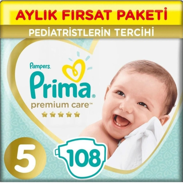 Prima Premium Care 5 Numara Junior 108'li Bebek Bezi
