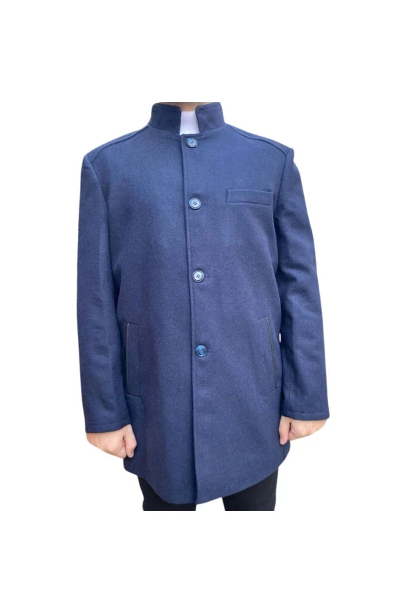 REGULAR FİT PREMİUM YÜN İÇERİKLİ RAHAT KALIP KAŞE KABAN LACİVERT - 2