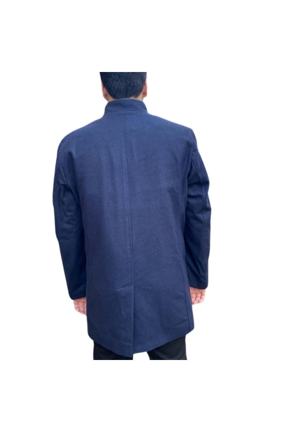 REGULAR FİT PREMİUM YÜN İÇERİKLİ RAHAT KALIP KAŞE KABAN LACİVERT - 4