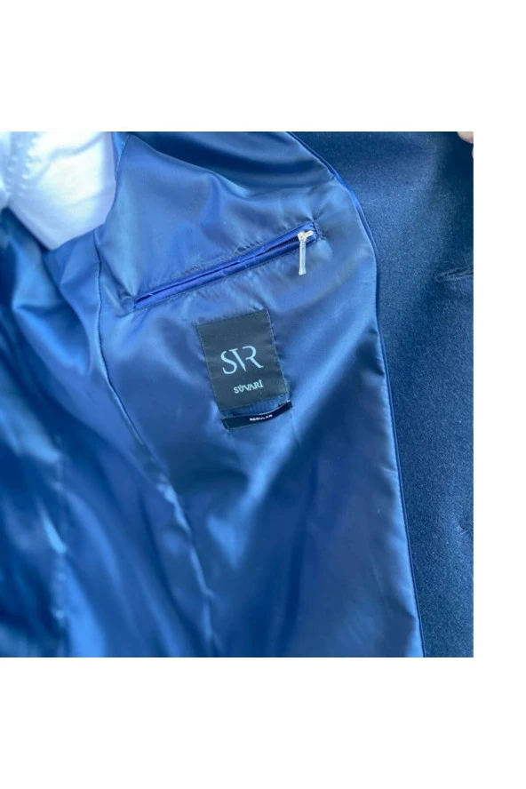 REGULAR FİT PREMİUM YÜN İÇERİKLİ RAHAT KALIP KAŞE KABAN LACİVERT - 5