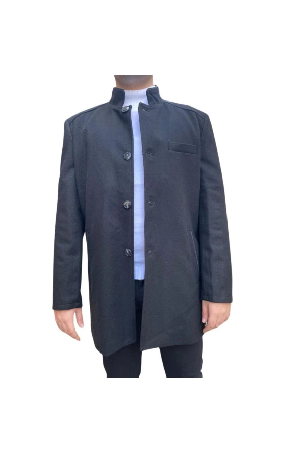 REGULAR FİT PREMİUM YÜN İÇERİKLİ RAHAT KALIP KAŞE KABAN LACİVERT - 7