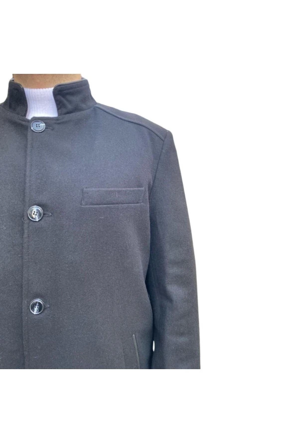 REGULAR FİT PREMİUM YÜN İÇERİKLİ RAHAT KALIP KAŞE KABAN LACİVERT - 9