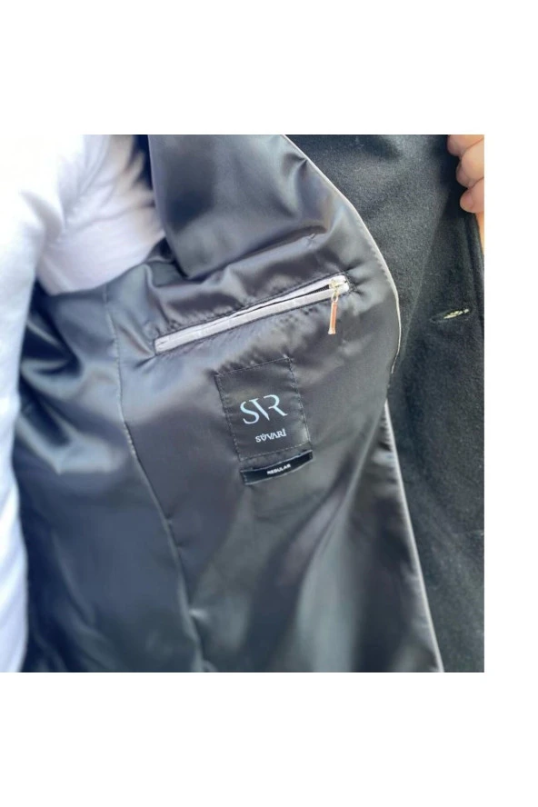 REGULAR FİT PREMİUM YÜN İÇERİKLİ RAHAT KALIP KAŞE KABAN LACİVERT - 11