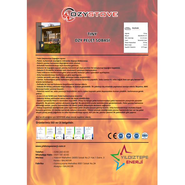 OZYSTOVE Tıny Pelet Sobası - 5