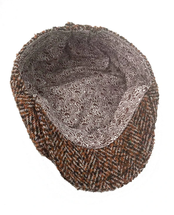 Erkek Desenli Kalın Yün Kumaş Kasket - Resim 3