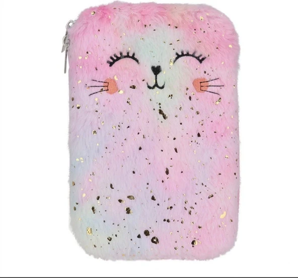 Pyrus Peluş Eva Kedili Pembe Kalem Kutusu ürün görseli