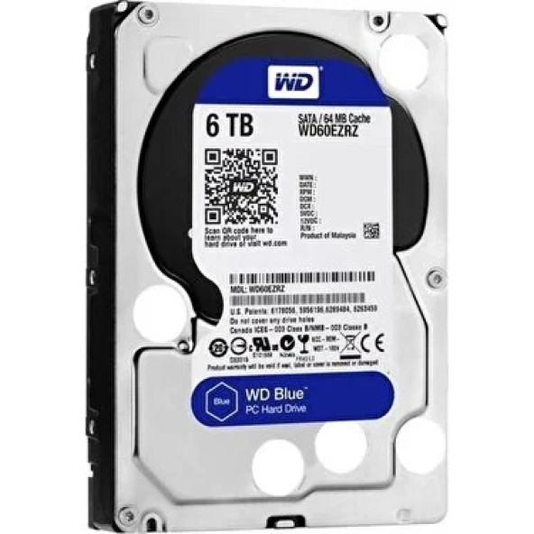 WD Blue 6TB 5400RPM Sata 3.0 64MB 3.5" Sabit Disk WD60EZRZ YENİLENMİŞ ÜRÜN - 2