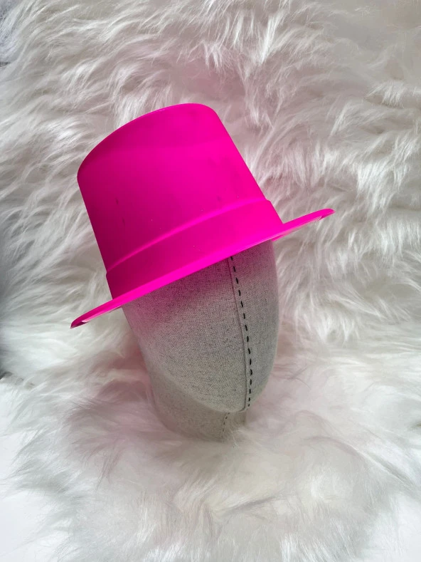 Pembe Makaron Renkli Lazer Şapka 28x15 cm - Resim 2