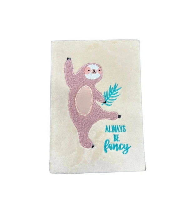 Pyrus A5 Peluş Pembe Tembel Hayvan (Always Be Fancy) Çizgili Defter