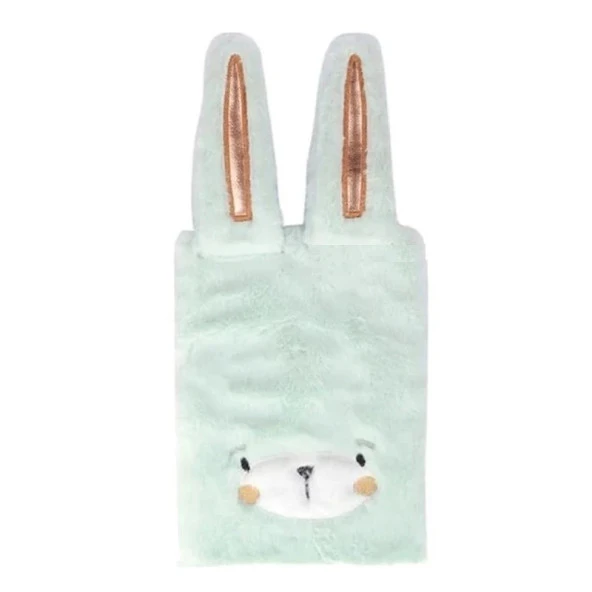 Pyrus A5 Peluş Tavşanlı Turkuaz Çizgili Defter ürün görseli 1