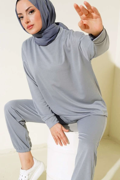 Arma Detaylı İkili Takım Gri ürün görseli 1