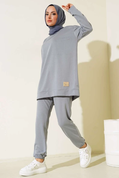 Arma Detaylı İkili Takım Gri - Resim 2