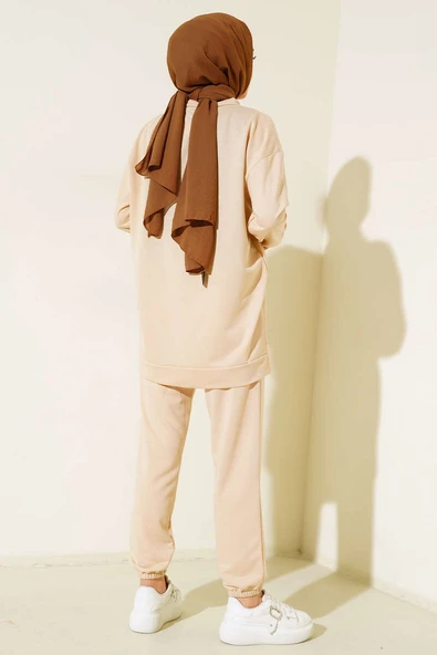 Arma Detaylı İkili Takım Bej - Resim 3