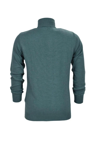 Erkek Spor Düz Fermuarlı Yaka Kazak R22949 BGL-ST03181 - Resim 10