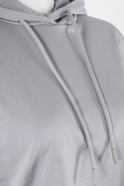 Gri Loya Start Kapüşonlu Oversize Sweatshirt - 2