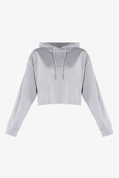 Gri Loya Start Kapüşonlu Oversize Sweatshirt