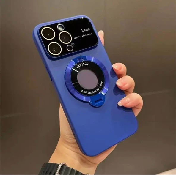 İphone 14 Pro Max Uyumlu Magsafe Kılıf Kamera Lens Korumalı Standlı Kapak - 7