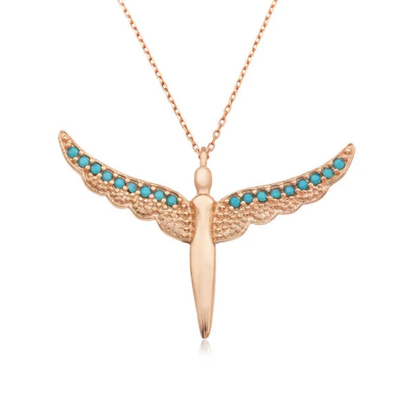 Gümüş Kanatlı Melek Kadın Kolye ürün görseli