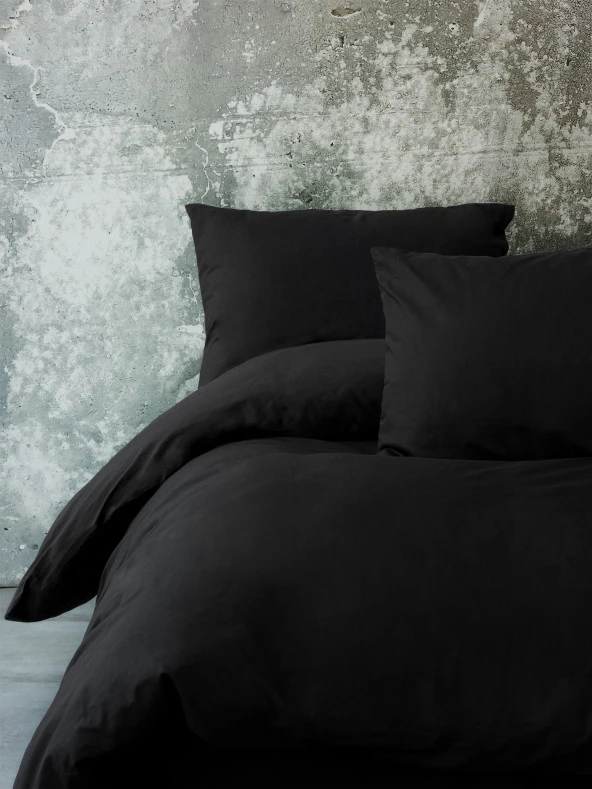 Cozy Home Tek Kişilik Lastikli Çarşaflı Nevresim Takımı Simple Siyah - 4