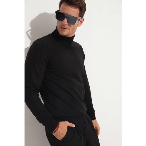 June Erkek Balıkçı Yaka Triko Kazak Siyah - 2