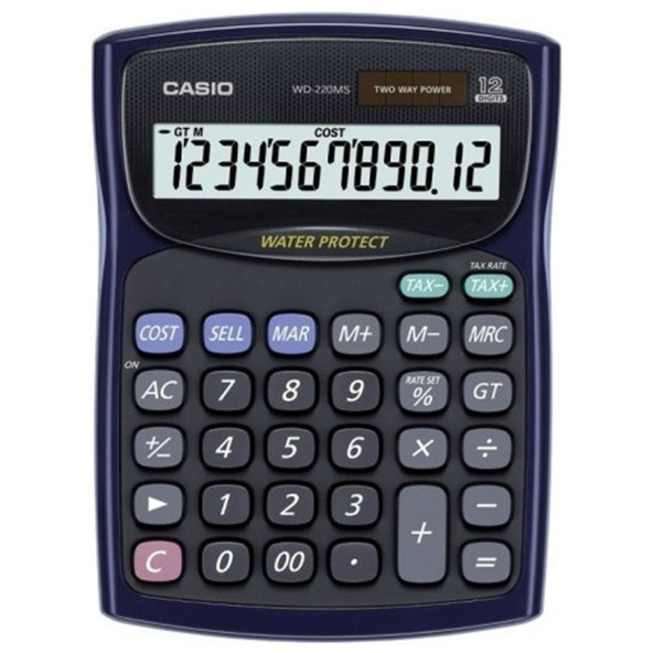 Casio WD-220MS Suya Toza Darbeye Dayanıklı Hesap Makinesi Mavi - 2