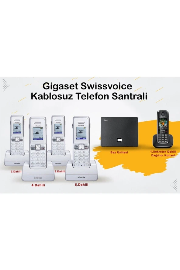 Gigaset C530 5 Dahili Telsiz Kablosuz Telefon Santrali