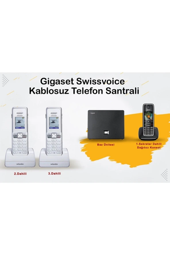 Gigaset C530 3 Dahili Telsiz Kablosuz Telefon Santrali