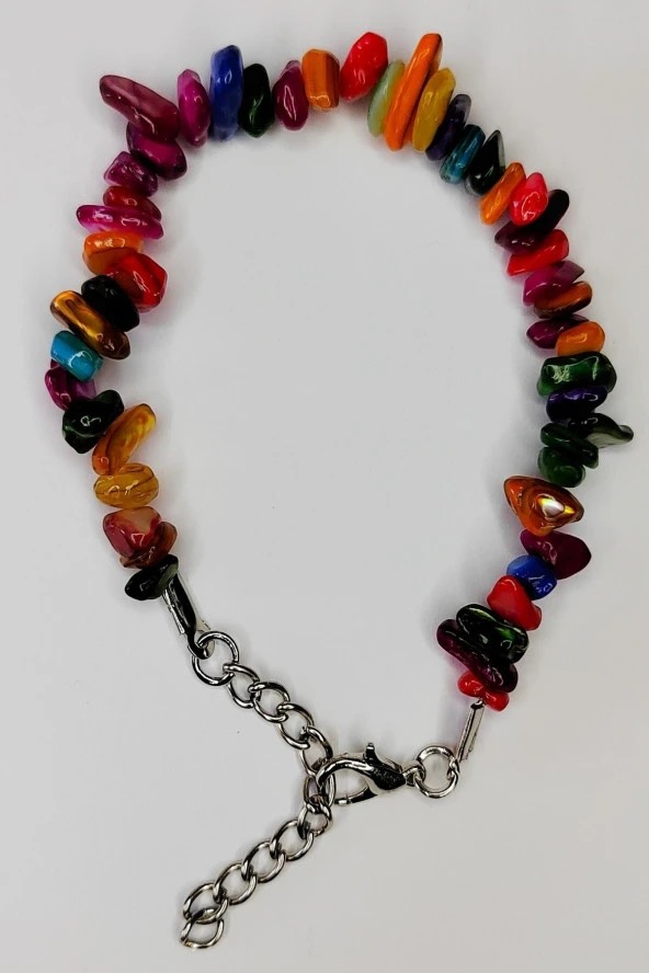 Kırık Taş Bileklik Renkli Sedef