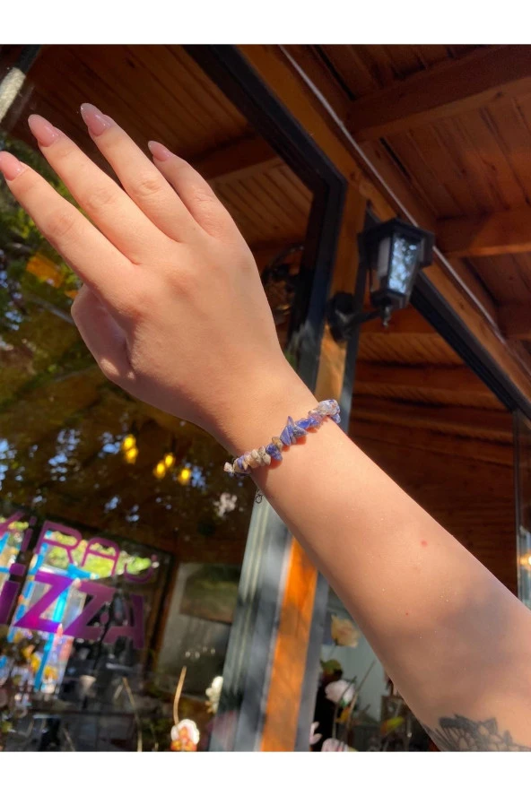 Doğal Lapis Lazuli Bileklik - 2