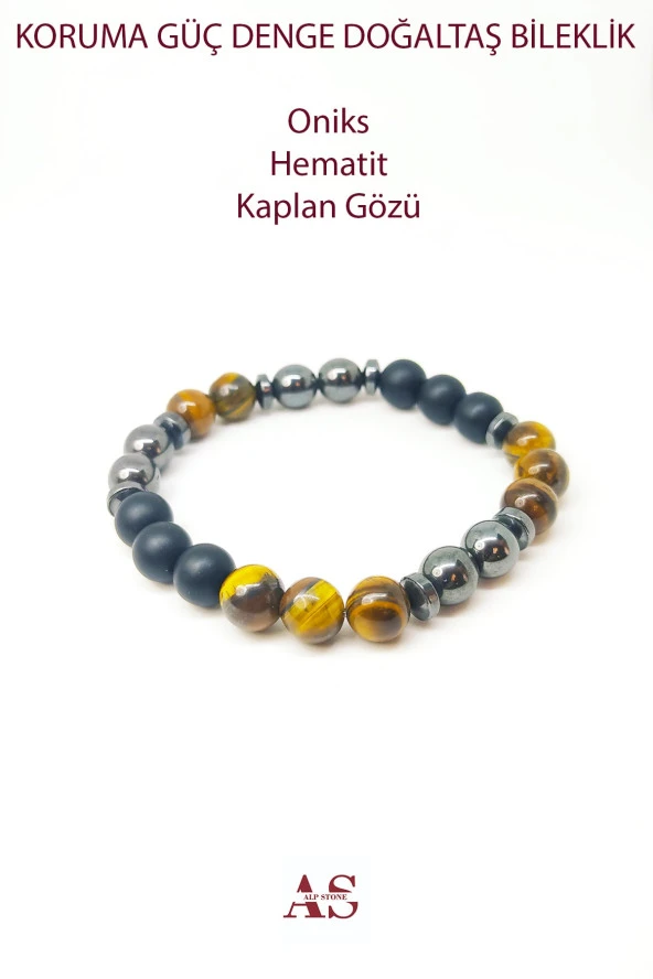 Kouma Güç Ve Denge Bilekliği 8 mm Karma Doğal Taş Bileklik