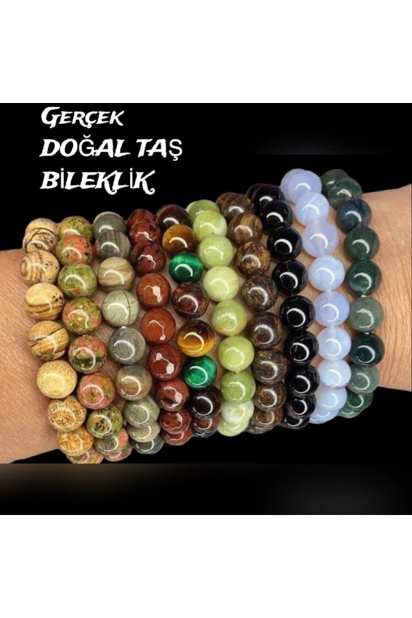 Doğal Taş Bileklik / Ametist / Sitrin / Kaplangözü / Aventurin /akik Kaplangözü Pembe Kuvars Necef