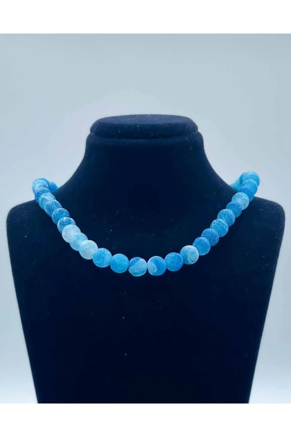 Akik Doğal Taş Kolye 8 Mm