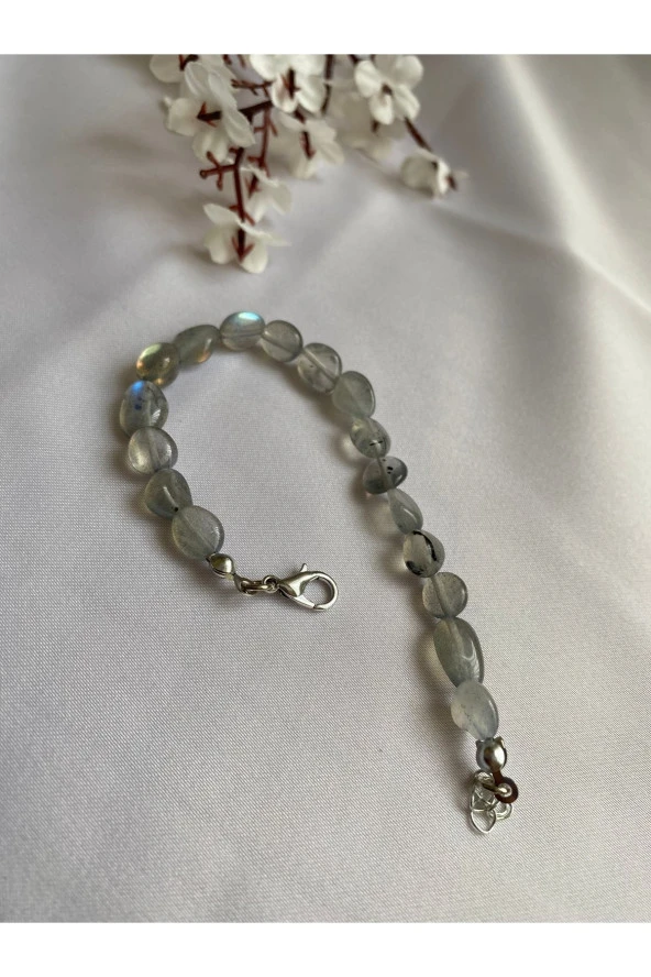 Oval Labradorit Taşı Doğal Taş Bileklik