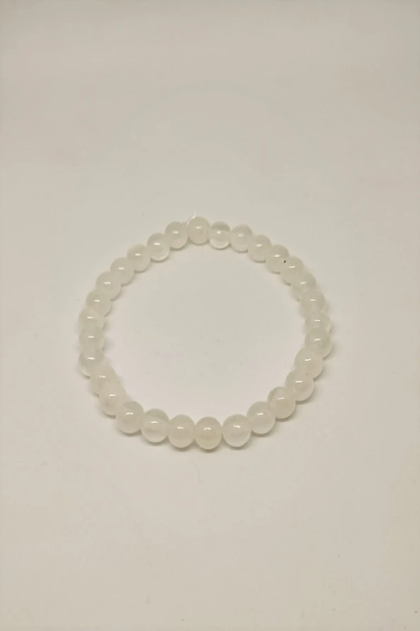 Sertifikalı 6 Mm Selenit Doğaltaş Bileklik