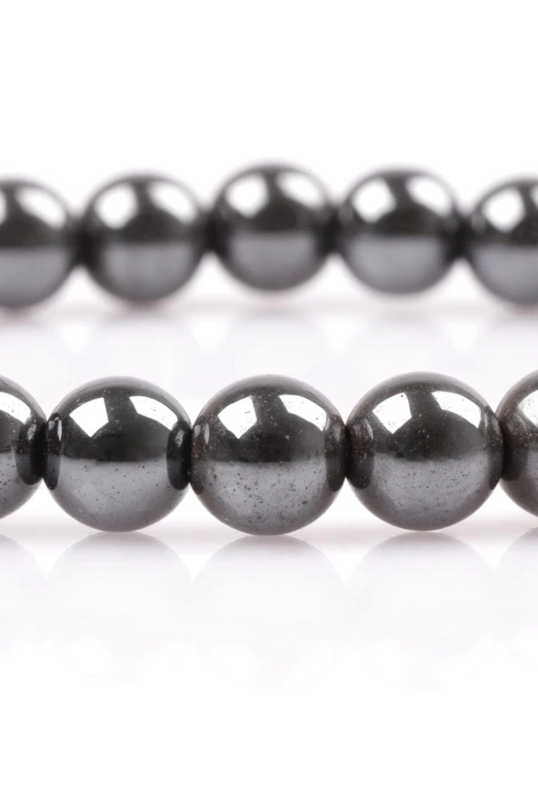 Sertifikalı Hematit Doğal Taş Bileklik 6 mm