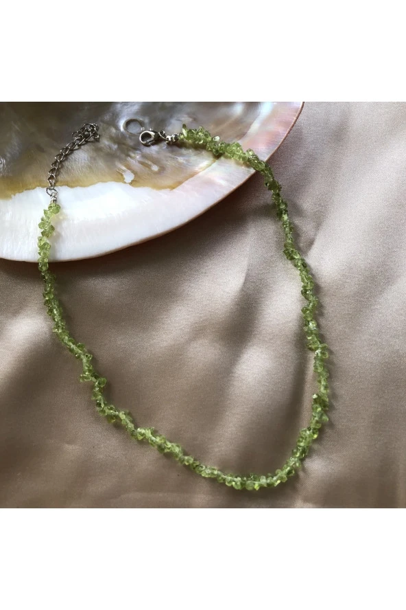 Peridot - Zebercet Doğal Taş Kolye Şans Ve Bereket Kolyesi