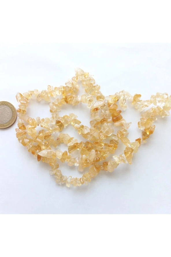 Sitrin Taşı Kırık Taş Doğal Taş Dizi Boncuk ( 80 Cm)