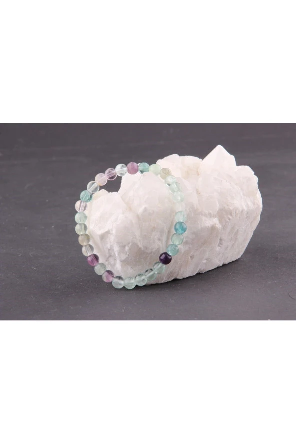 Florit Doğal Taş Bileklik 6 Mm - Resim 2