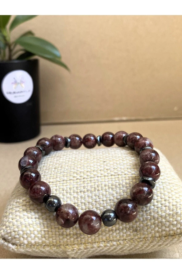 Granat Doğal Taş Bileklik Aa Kalite 8mm