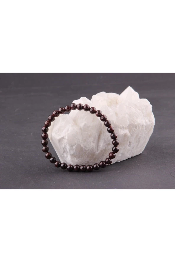Doğal Taş Lal Granat Bileklik 6mm