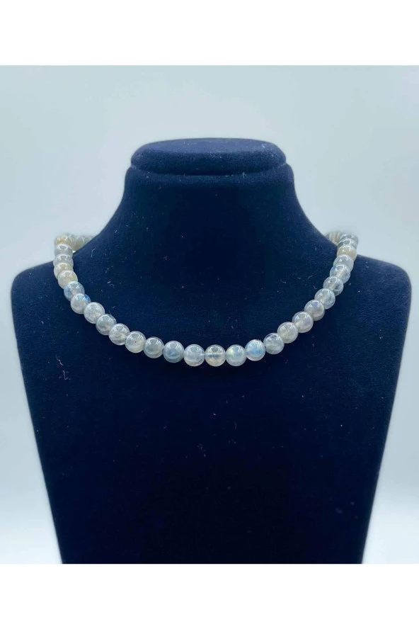 Labradorit Doğal Taş Kolye 6 Mm Küre Kesim