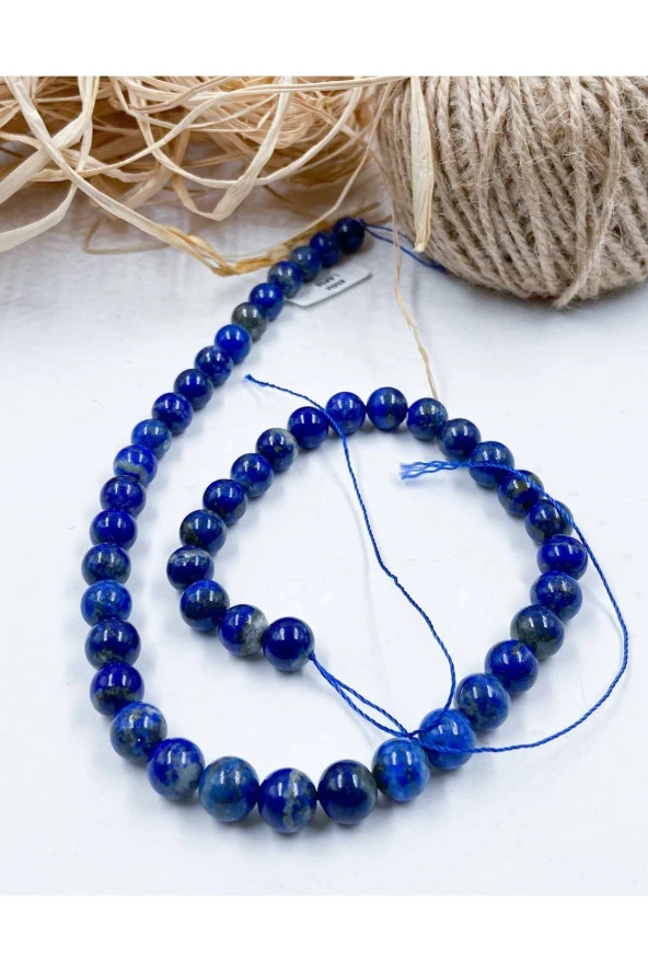 Lapis Lazuli Küre Kesim 8 mm Doğal Taş Dizi