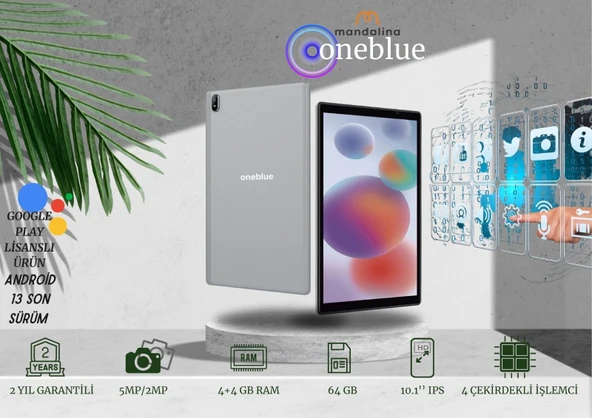 One Blue T10 10.1'' Wifi 64GB 4+4GB RAM - 3