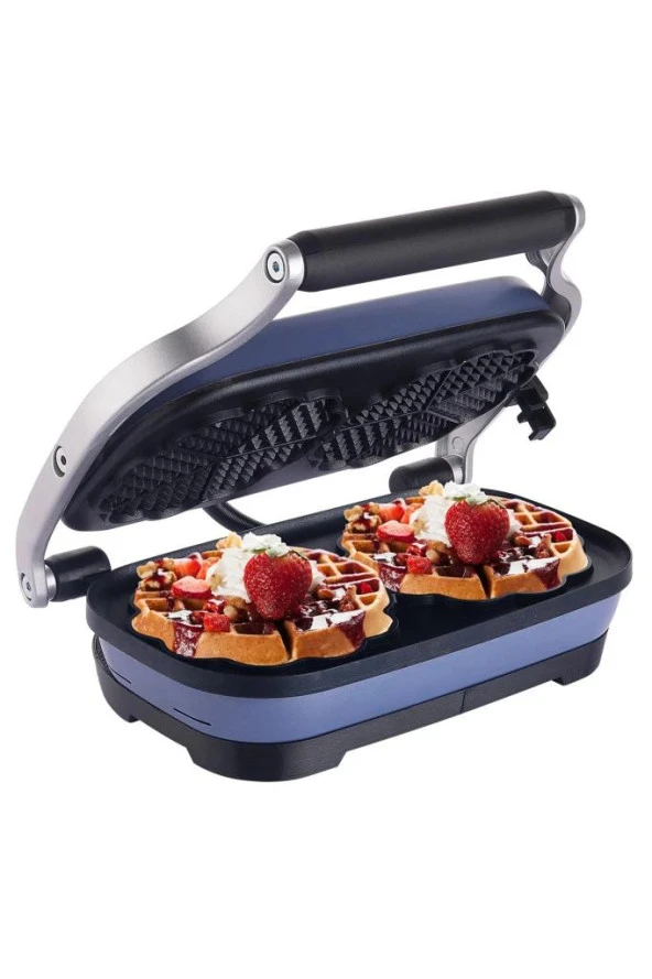 AKSU Vintage Waffle Makinesi Double Mavi T62W - 2