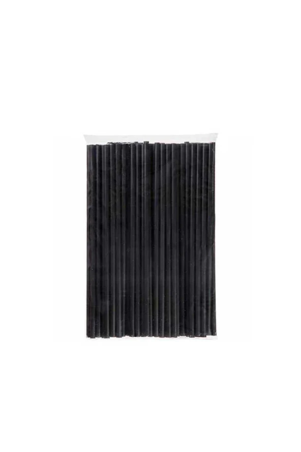 Lüks Plastik Frozen Pipet Siyah (22 cm) - 100 Adet