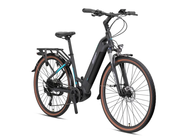 28J LOOP COMMUTER 9V HD ELEKRİKLİ BİSİKLET - SİYAH TURKUAZ - 45 Kadro - Resim 3