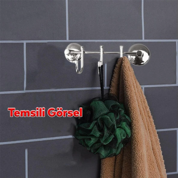 Banyo Lavabo Vidalı Askılık 3lü Metal Sağlam Aparat Krom Askılık Elbise Havlu Asma Askı - 3