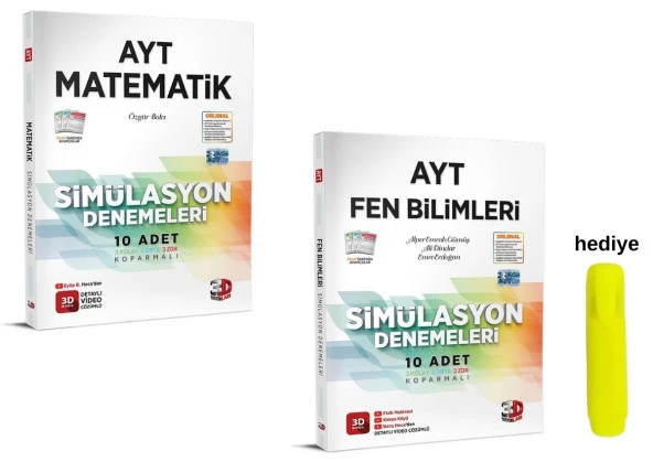3D Yayınları AYT Sayısal Matematik Fen Simülasyon Deneme Seti