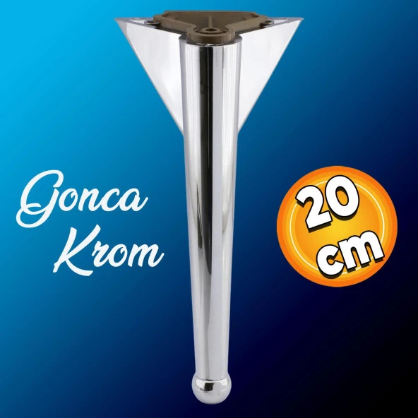 Gonca Lüks Mobilya Kanepe Tv Ünitesi Koltuk Ayağı 20 Cm Krom Konsol Ayakları