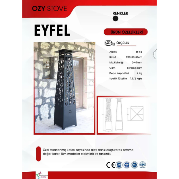 OZYSTOVE Eyfel Pelet Sobası - 3